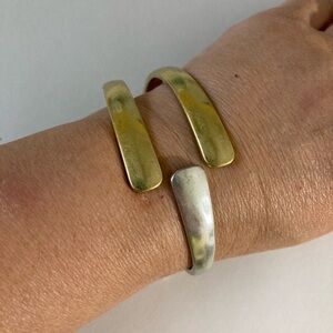 Lucky Brand‎ 2 Tone Hinged Bangle Bracelet